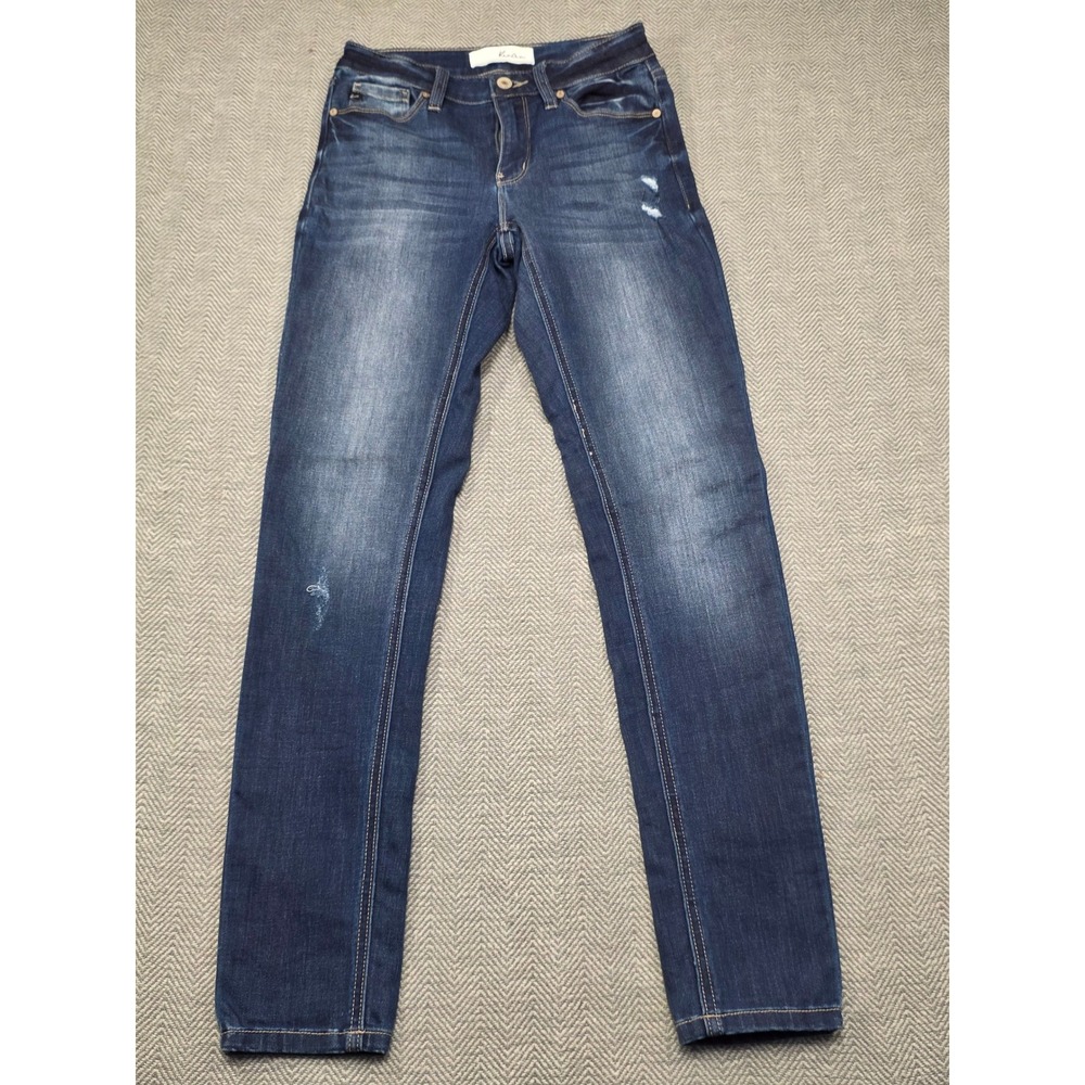 KanCan Dark‎ Wash Skinny Jeans Distressed Mid Rise KC7209D Size 3/25 Mens